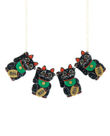 Many Many Galaxy Maneki Nekos Necklace