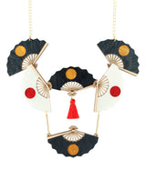 Many Japanese Sensu Fans Necklace