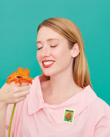 Marigolds in Mexico Stamp Brooch