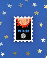 Marvelous Mercury Stamp Brooch