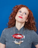 Mechanical Steampunk Zeppelin Statement Necklace