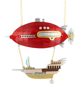 Mechanical Steampunk Zeppelin Statement Necklace
