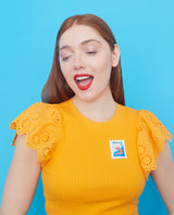 Mediterranean Jellyfish Stamp brooch