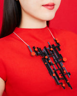 Meisen Geometric Kimono Pattern Statement Necklace