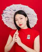 Merlin the Cat in their Yukata Kimono Brooch