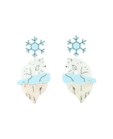 Momma Polar Bear Loves Her Cub Earrings