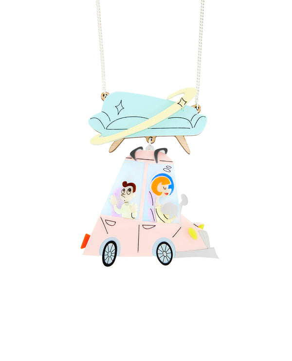 Moving In Our Space Car Necklace