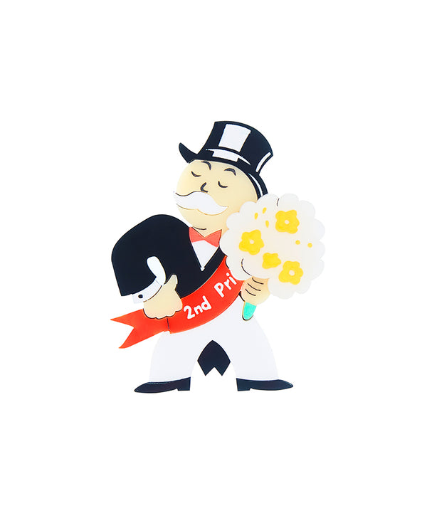 Mr. Monopoly At The Beauty Contest Brooch