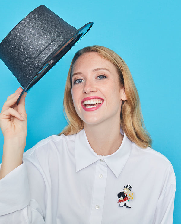 Mr. Monopoly At The Beauty Contest Brooch