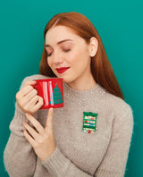 My Cosy Mug Cupboard Brooch