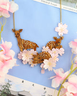 Nara Deers in Sakura Pinks Necklace