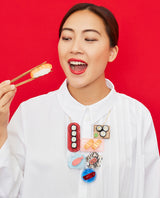 Oishii Sushi Dishes Statement Necklace