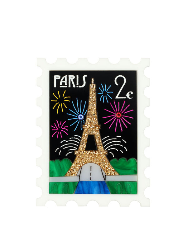 Parisian Fireworks Stamp Brooch