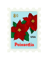 Poinsettia Post Stamp Brooch