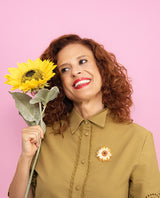 Postimpressionist Sunflower Brooch