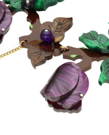 Purple Flowers in All Hallows Eve Necklace