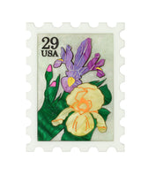 Purple Iris Stamp Brooch