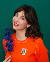 Purple Iris Stamp Brooch