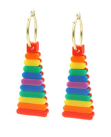 Rainbow Stacking Rings Earrings