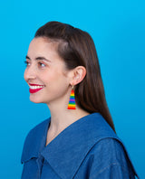 Rainbow Stacking Rings Earrings