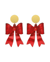 Red Bow Earrings