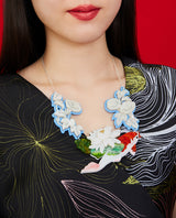 Regal Koi Swimming with the Flowers Necklace