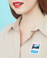 Reykjavík Northern Lights Stamp Brooch