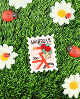 Riding through Amsterdam Stamp Brooch