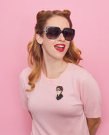 Rizzo with her Shades Brooch