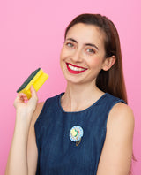 Scrubbing the Plate Clean Brooch -interactive-