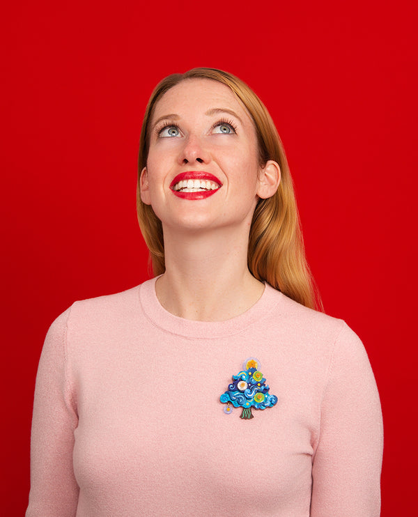 Silent Night, Starry Night Brooch