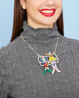 Ski Cable Car Fun Necklace
