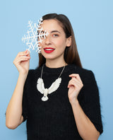 Snow Barn Owl Guardian Necklace