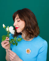 Subtle American Peony Brooch