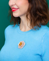 Subtle American Peony Brooch