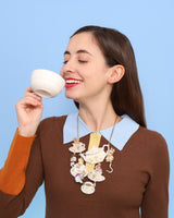 Tea Time and Mice Statement Necklace