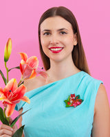 Tiger in the Tropical Leaves Brooch