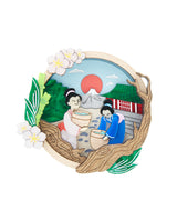 Traditional Japan Scene Brooch