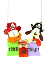 Trick or Treat with Odie and Garfield Necklace