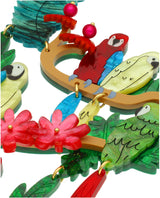 Tropical Macaw Parrots Statement Necklace