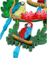 Tropical Macaw Parrots Statement Necklace