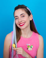 Twinkle-Eyed Mimic with her Hairbrush Brooch