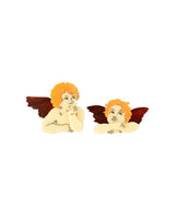 Two Cherubs Double Brooch