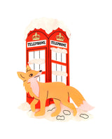 Urban Fox in Snowy London Brooch