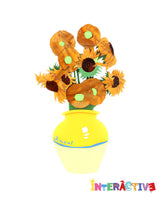 Van Gogh’s Sunflowers and Irises Vase Brooch -Interactive-