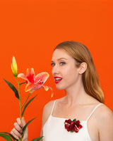 Vibrant Hibiscus Flowers Brooch