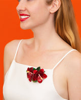Vibrant Hibiscus Flowers Brooch