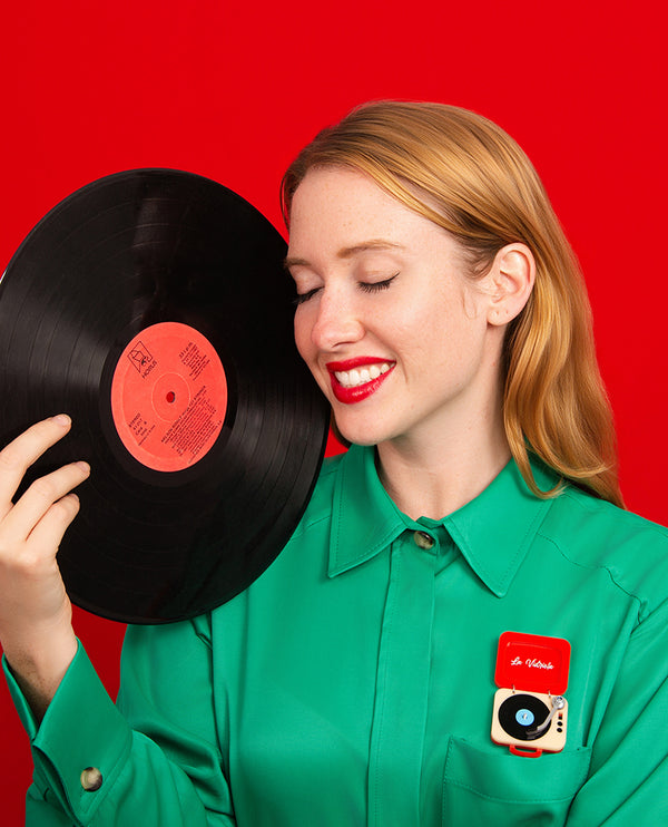 Vinyl Jingle Jams Brooch -Interactive-