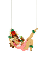 Vivacious Tropical Pin Up Girl Necklace