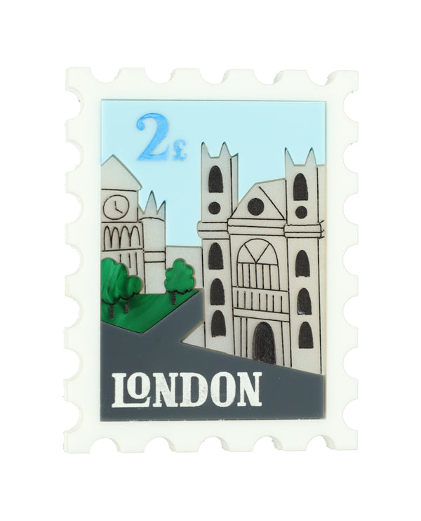 Westminster Abbey In London Stamp Brooch